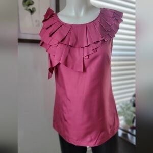 Vintage Ann Taylor ruffle short sleeves shirt size  XS